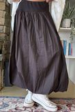 Paloma Bubble Hem Midi Skirt Chocolate